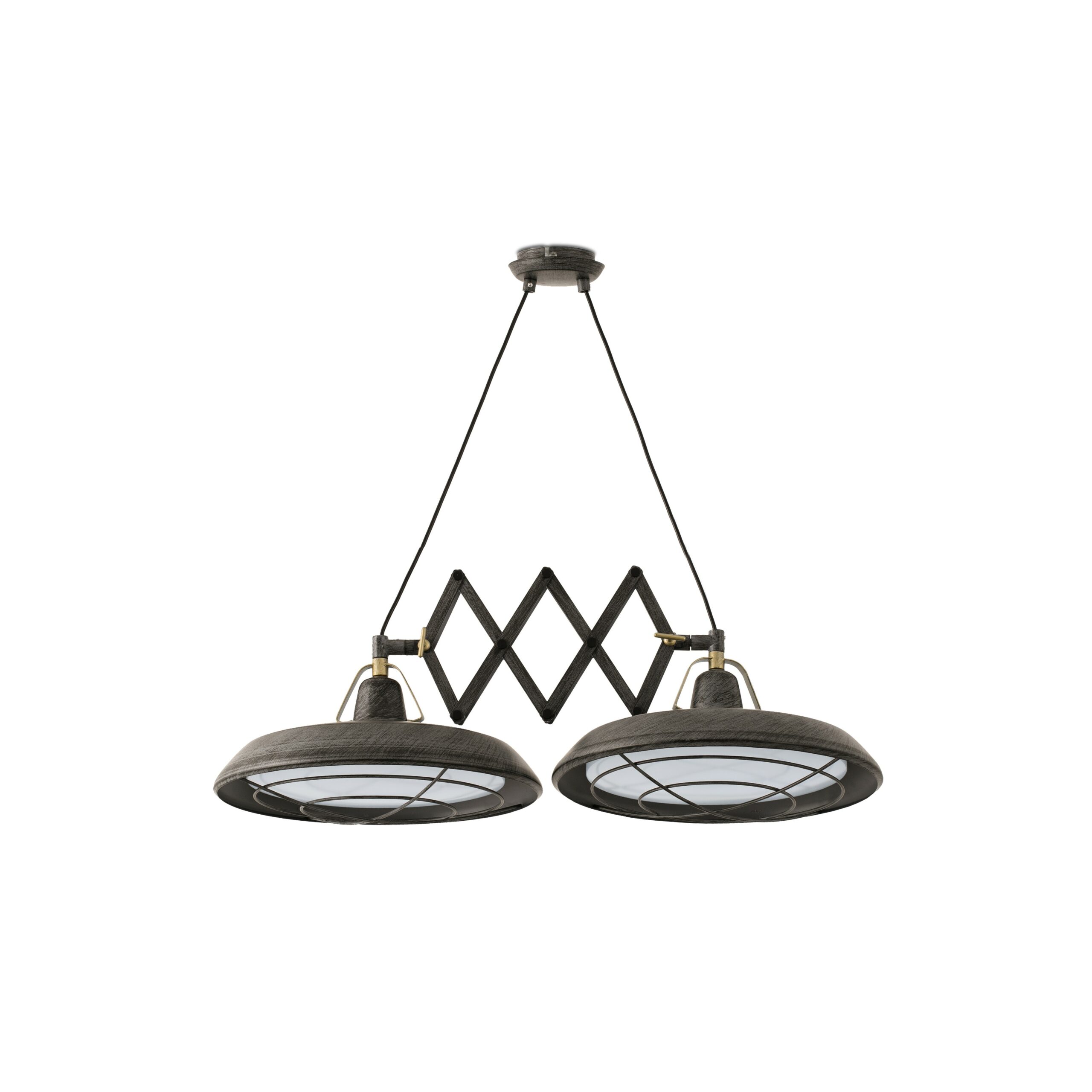 Suspension double extensible Atelier LED au design vintage et retro