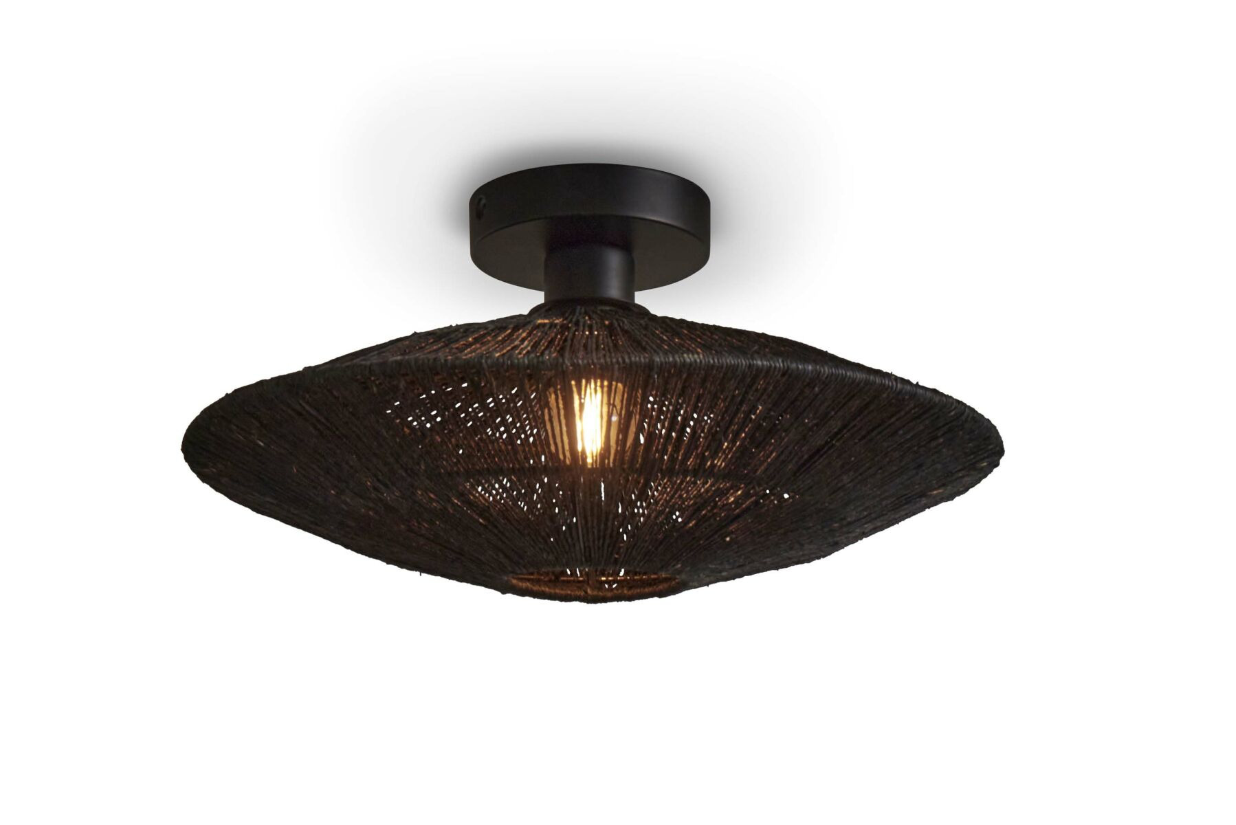 Plafonnier Iguazu Disc en jute au design naturel par Good & Mojo