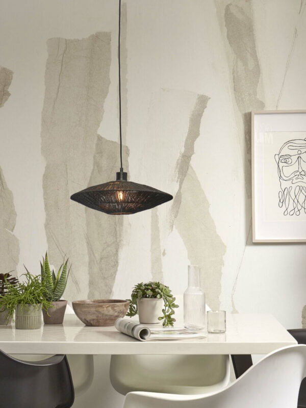 Suspension Iguazu Disc en jute au design naturel par Good & Mojo