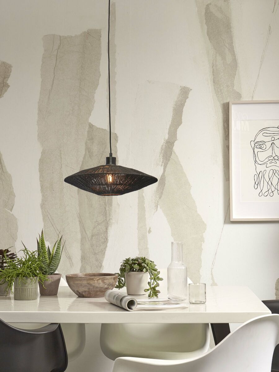 Suspension Iguazu Disc en jute au design naturel par Good & Mojo