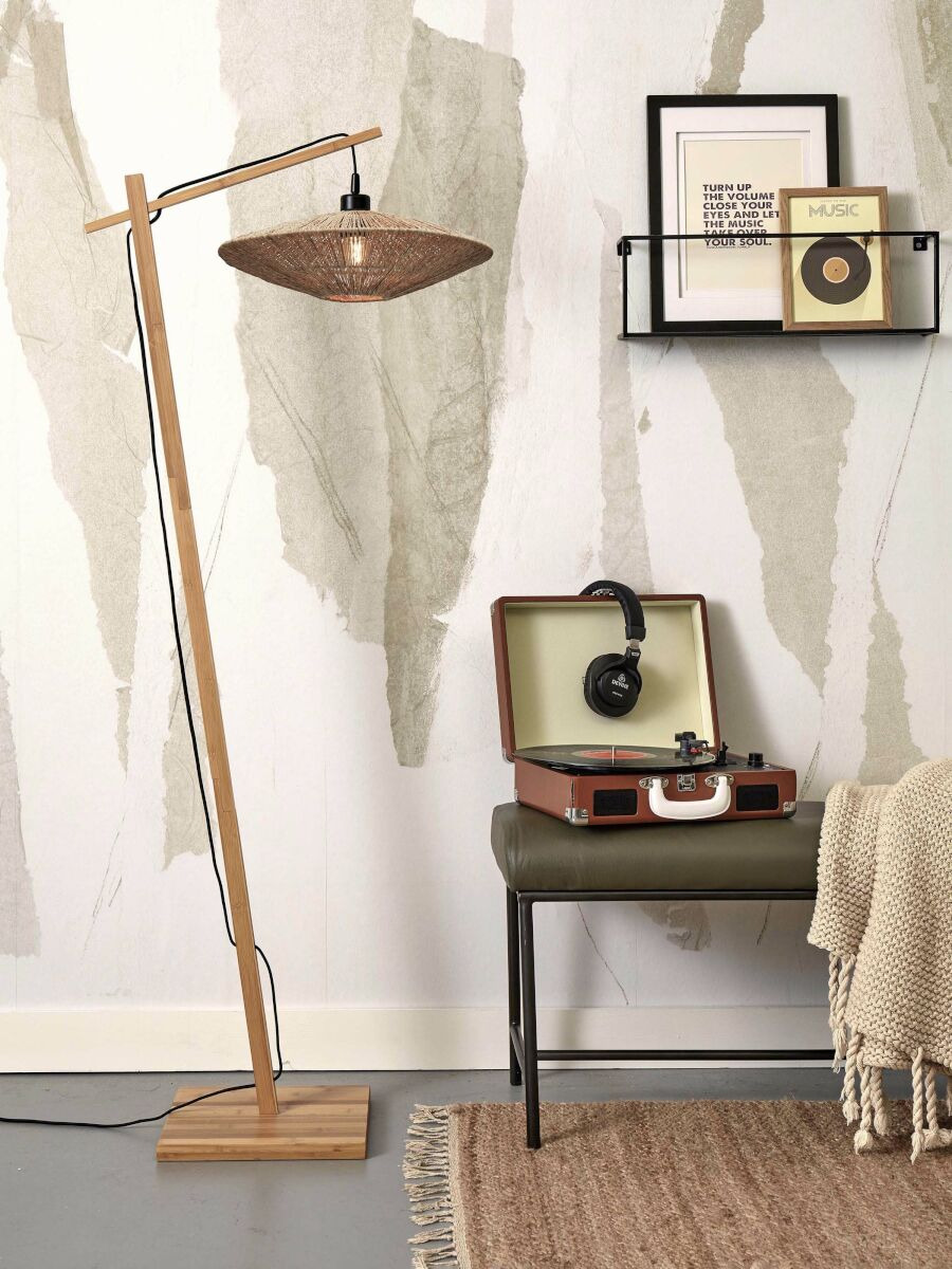 Lampadaire Iguazu Disc en Bambou naturel au design naturel par Good & Mojo Lampadaire Iguazu Disc en Bambou naturel au design naturel par Good & Mojo