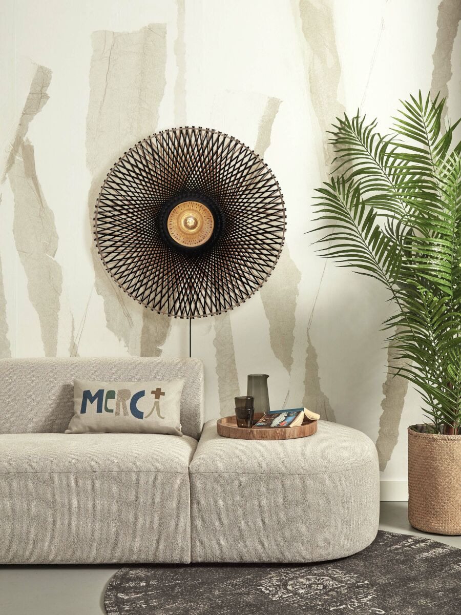 Applique Kalimantan Ø87cm en Bambou naturel au design naturel par Good & Mojo Applique Kalimantan Ø87cm en Bambou naturel au design naturel par Good & Mojo