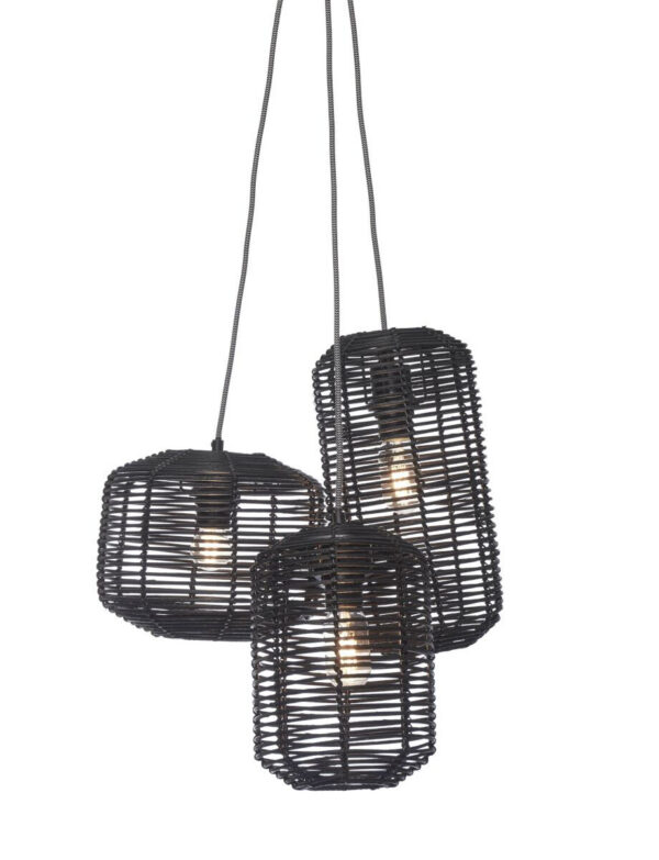 Suspension Tanami 3 en rotin naturel au design naturel par Good & Mojo
