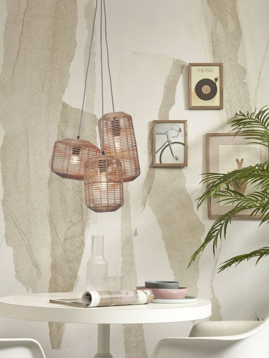 Suspension Tanami 3 en rotin naturel au design naturel par Good & Mojo Suspension Tanami 3 en rotin naturel au design naturel par Good & Mojo
