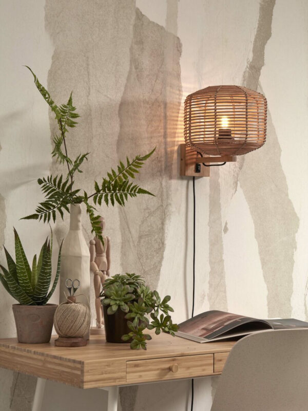 Luminaire rotin et osier : appliques, lampes et suspensions Applique Tanami 2 en rotin naturel au design naturel par Good & Mojo