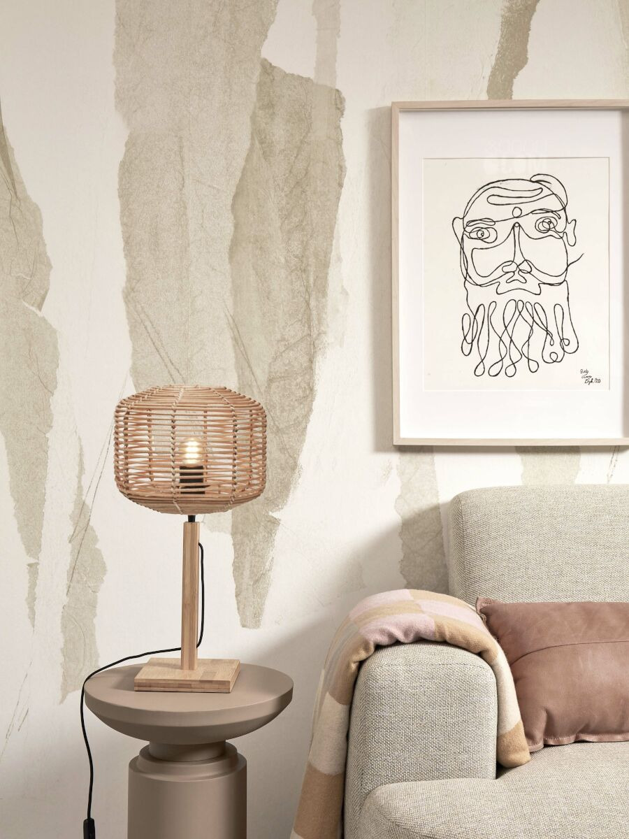 Lampe à poser Tanami T25 en rotin naturel au design naturel par Good & Mojo Lampe à poser Tanami T25 en rotin naturel au design naturel par Good & Mojo