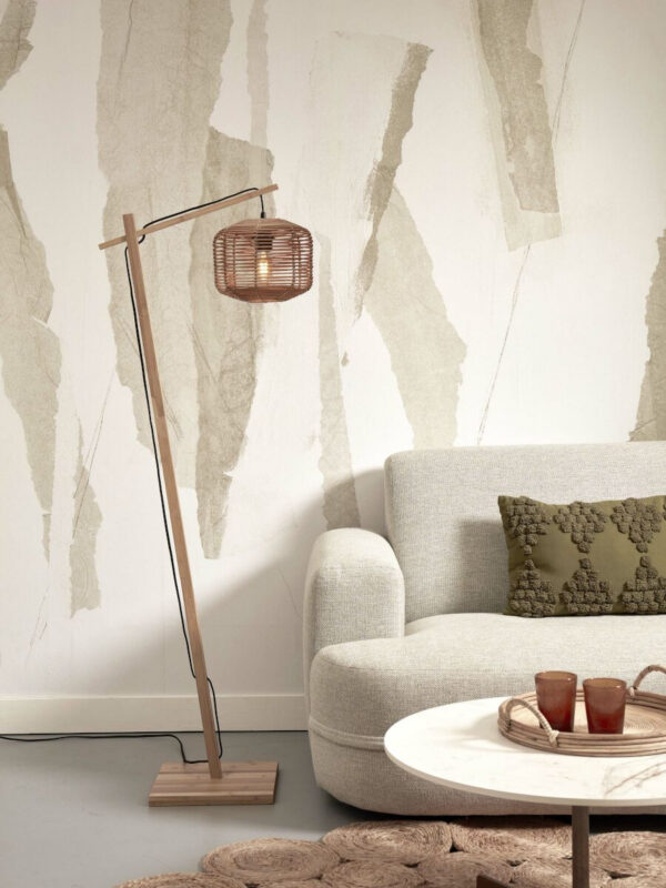 Luminaire rotin et osier : appliques, lampes et suspensions Lampadaire Tanami FS en rotin naturel au design naturel par Good & Mojo