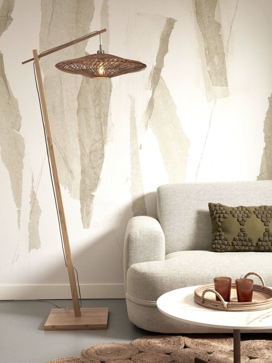 Lampadaire Zanzibar en rotin naturel au design naturel par Good & Mojo Lampadaire Zanzibar en rotin naturel au design naturel par Good & Mojo