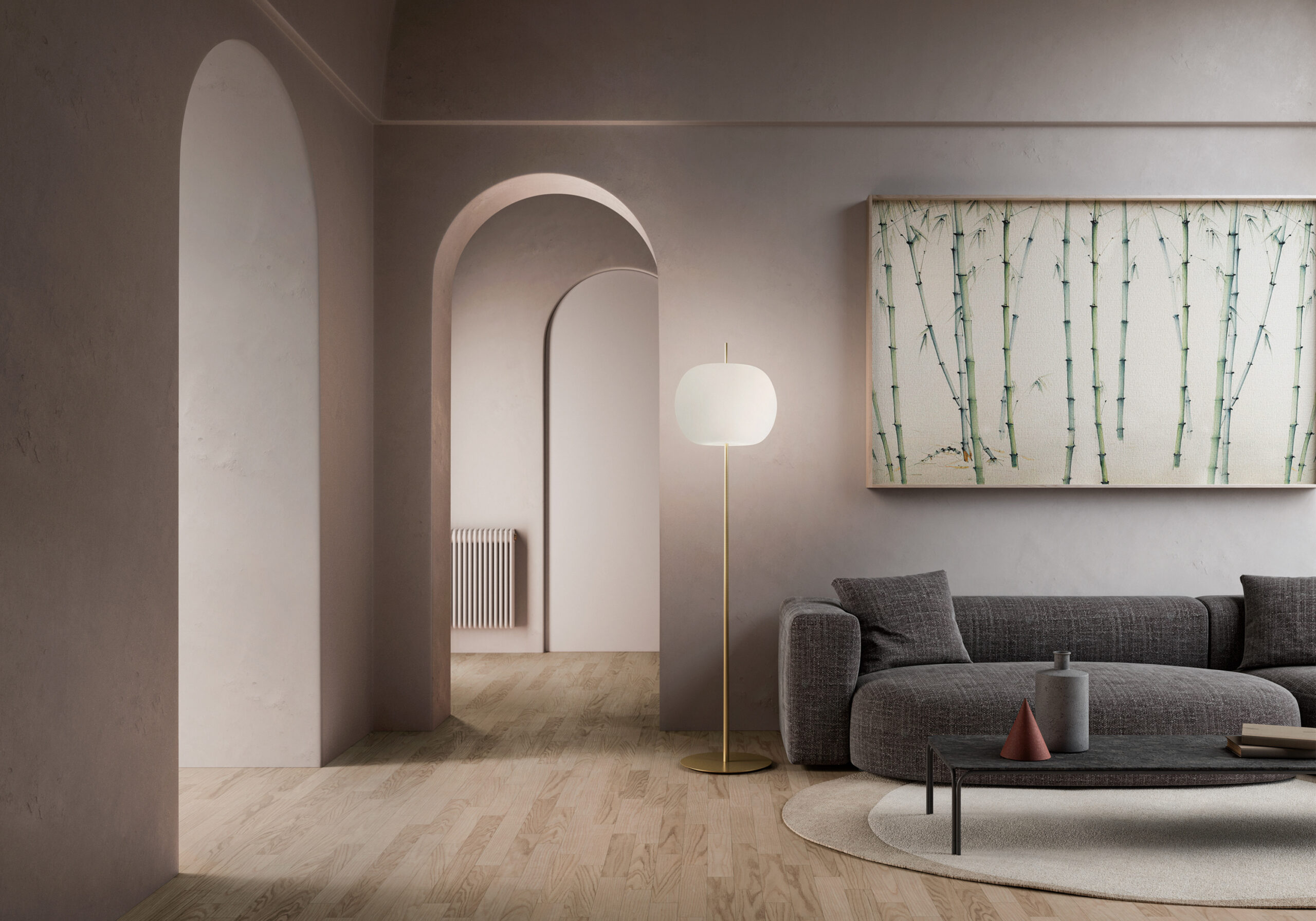 Lampadaire Kushi XL en verre et métal par Alberto Saggia & Valerio Sommella x KDLN Lampadaire Kushi XL en verre et métal par Alberto Saggia & Valerio Sommella x KDLN