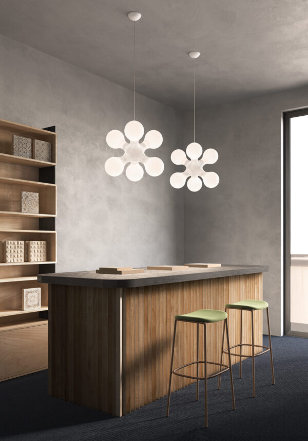 Suspension Atomium en polyéthylène par Hopf & Wortmann – Büro Für Form x KDLN