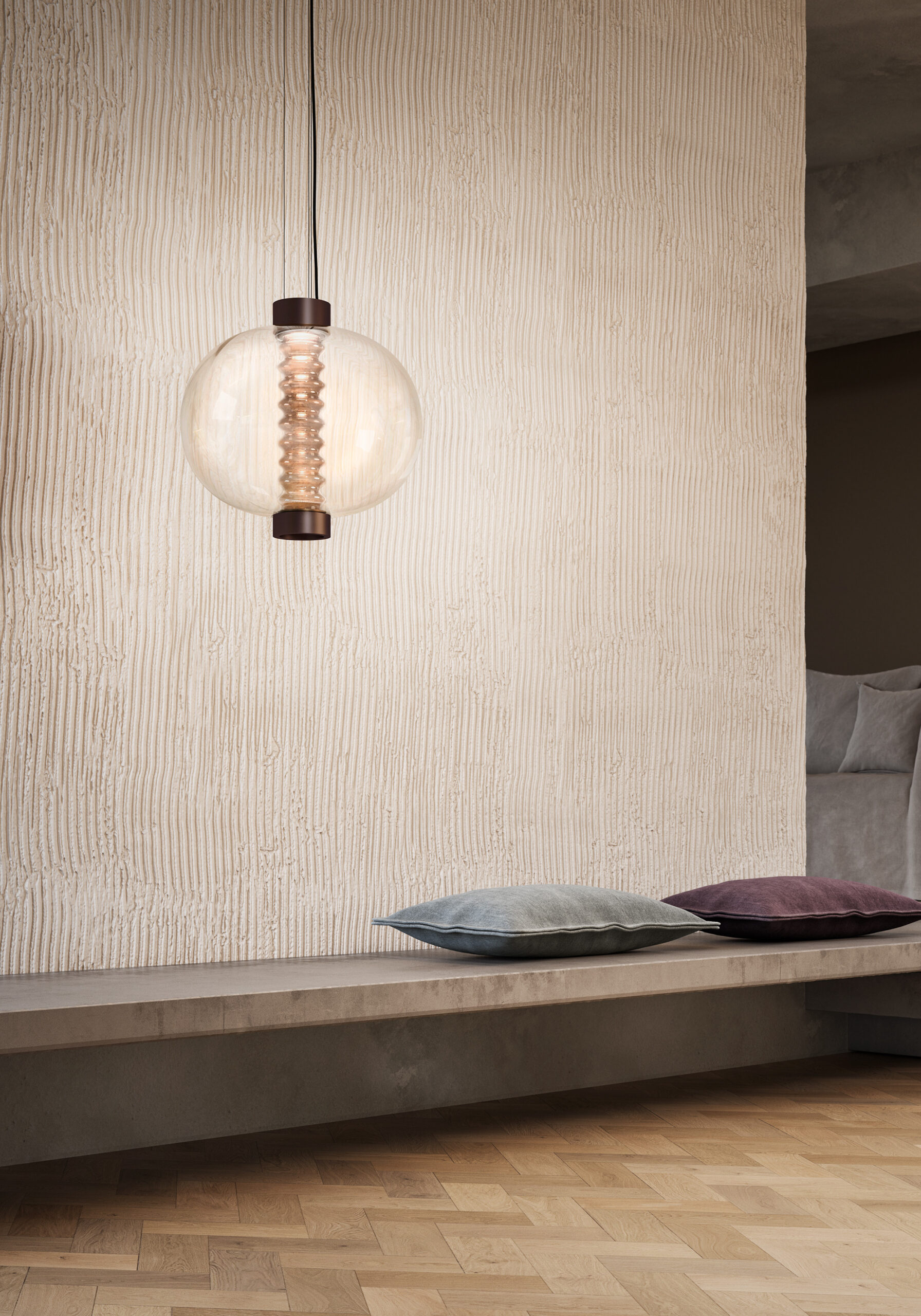 Suspension Bolha en verre et aluminium par Hopf & Wortmann – Büro Für Form x KDLN Suspension Bolha en verre et aluminium par Hopf & Wortmann – Büro Für Form x KDLN