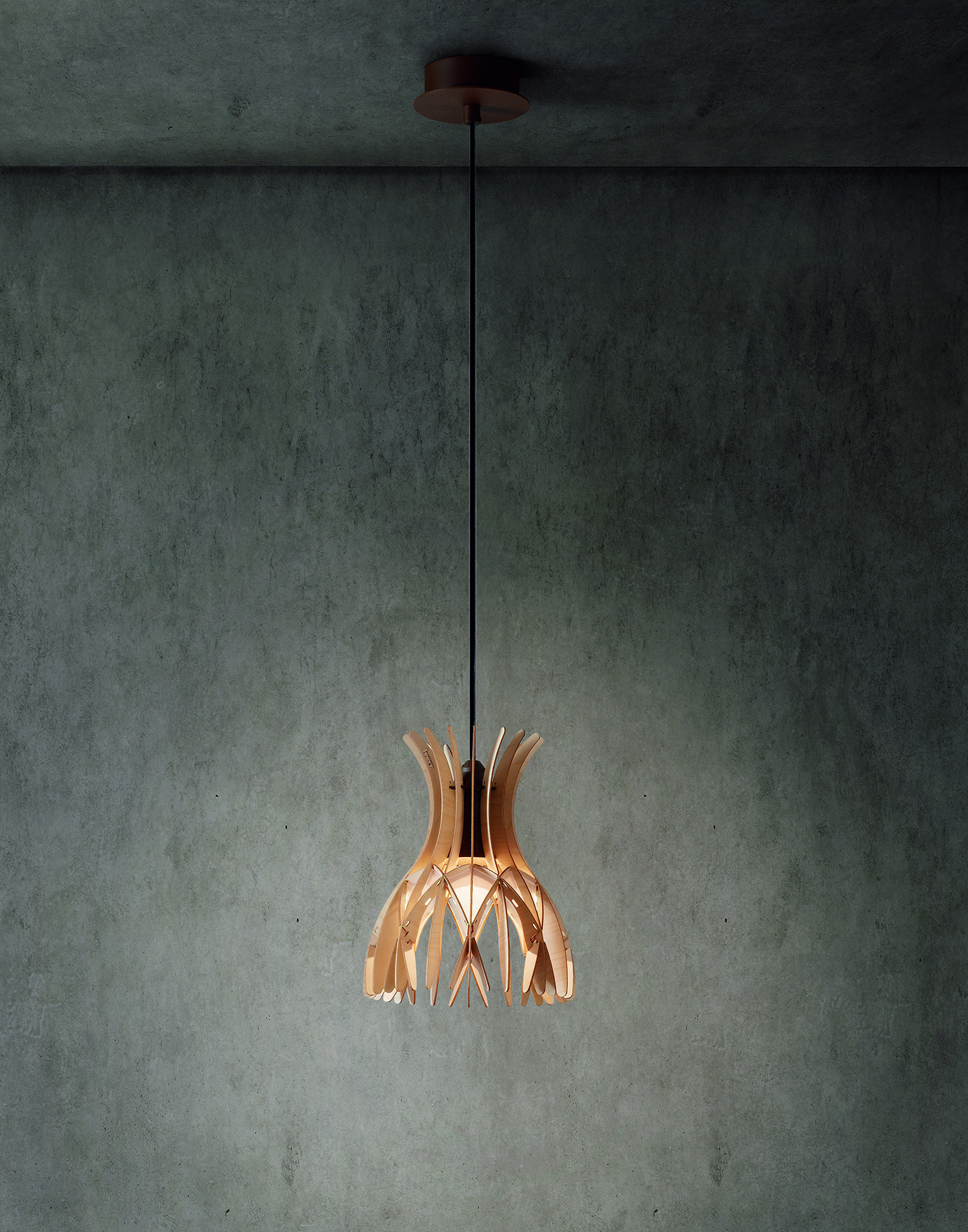 Suspension Domita S20 en bois de hêtre par Benedetta Tagliabue & Joana Bover x Bover