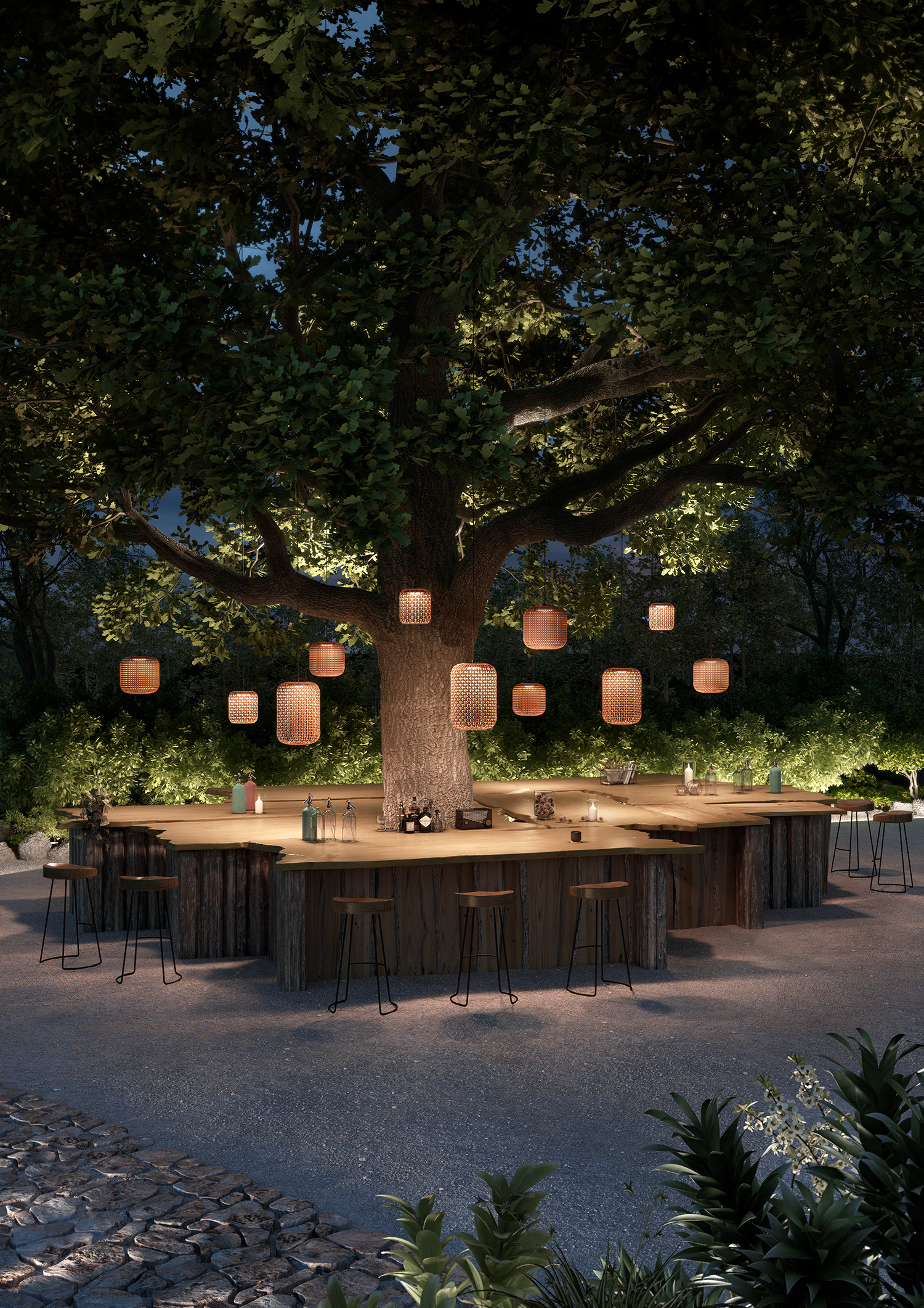 Suspension extérieur Nans S en fibre synthétique par Joana Bover x Bover Suspension extérieur Nans S en fibre synthétique par Joana Bover x Bover