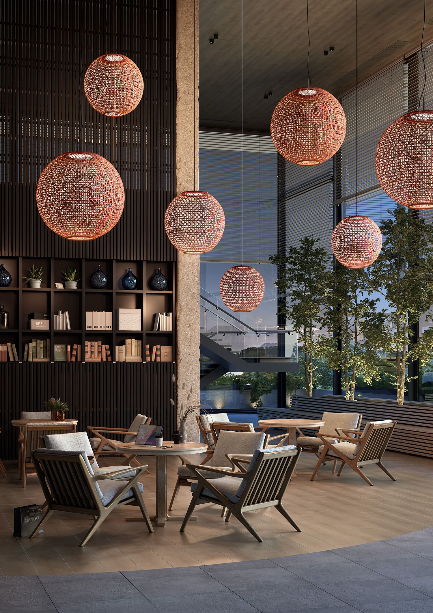 Suspension extérieur Nans Sphere S en fibre synthétique par Joana Bover x Bover Suspension extérieur Nans Sphere S en fibre synthétique par Joana Bover x Bover