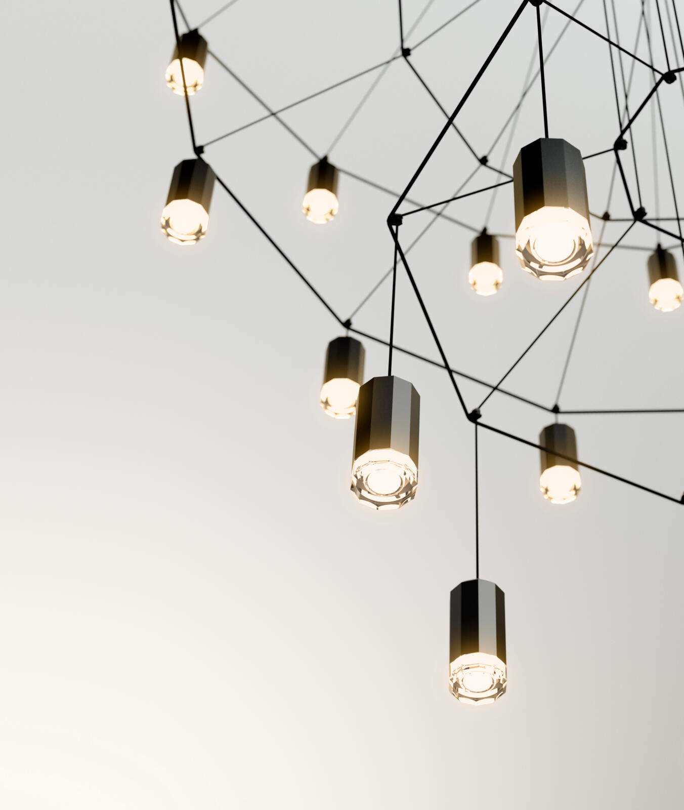 Suspension Wireflow 0315 au design géométrique par Arik Levy x Vibia Suspension Wireflow 0315 au design géométrique par Arik Levy x Vibia