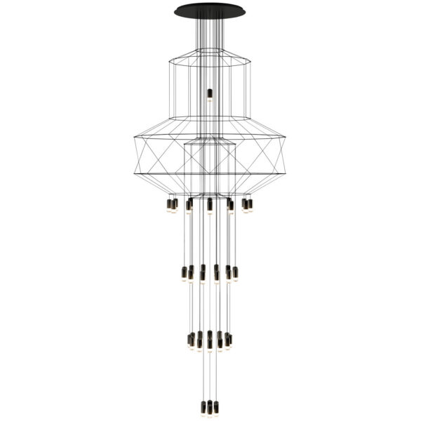 Suspension Wireflow Big au design géométrique par Arik Levy x Vibia