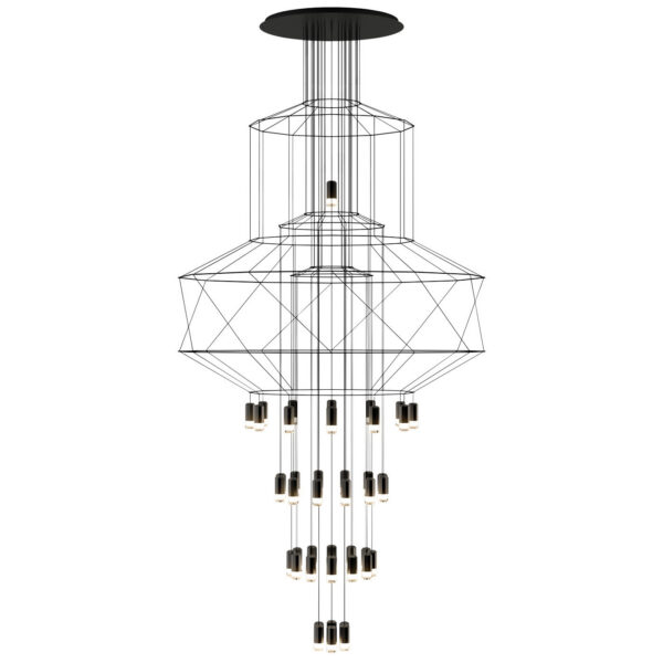 Suspension Wireflow Big au design géométrique par Arik Levy x Vibia