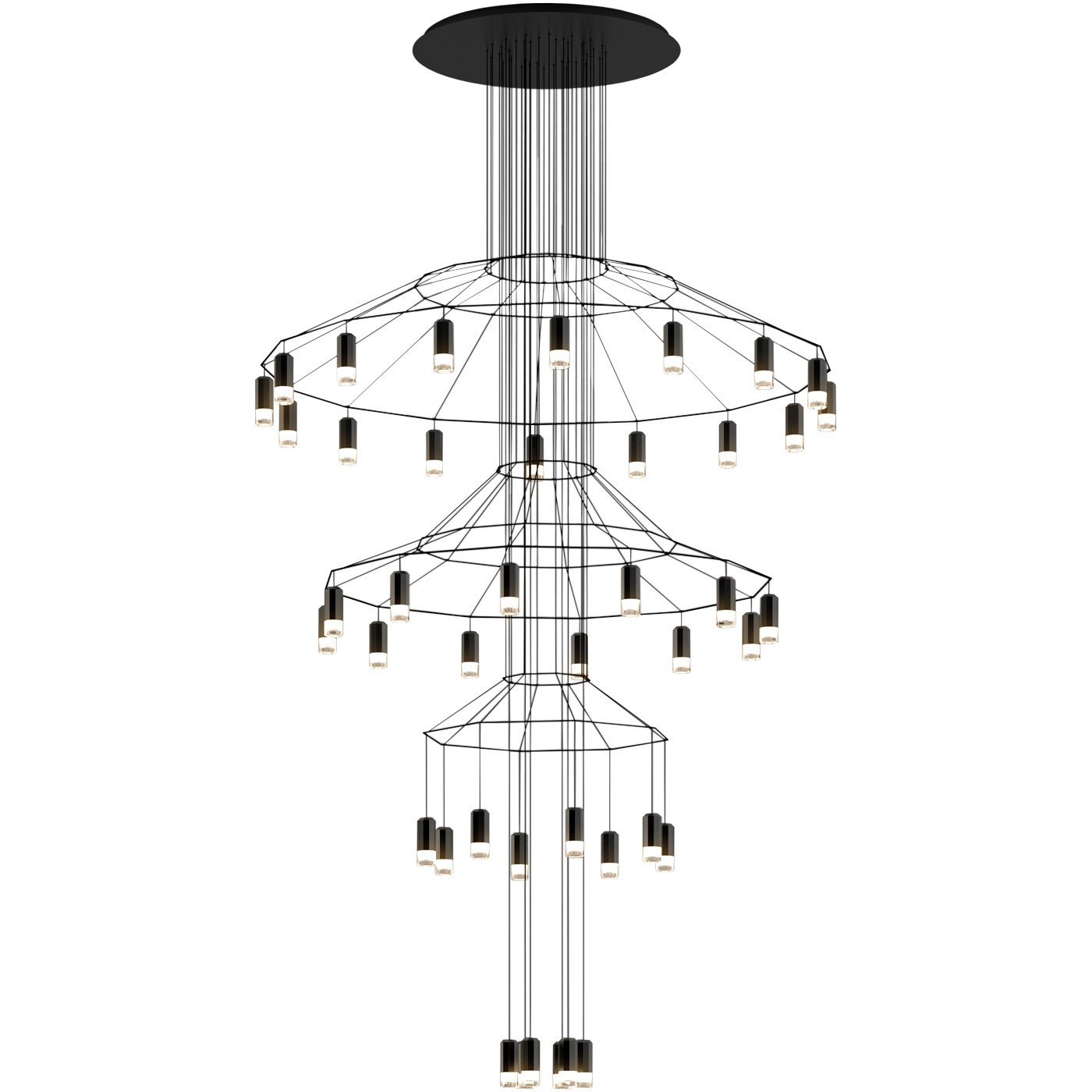 Suspension Wireflow Big 2 au design géométrique par Arik Levy x Vibia Suspension Wireflow Big 2 au design géométrique par Arik Levy x Vibia
