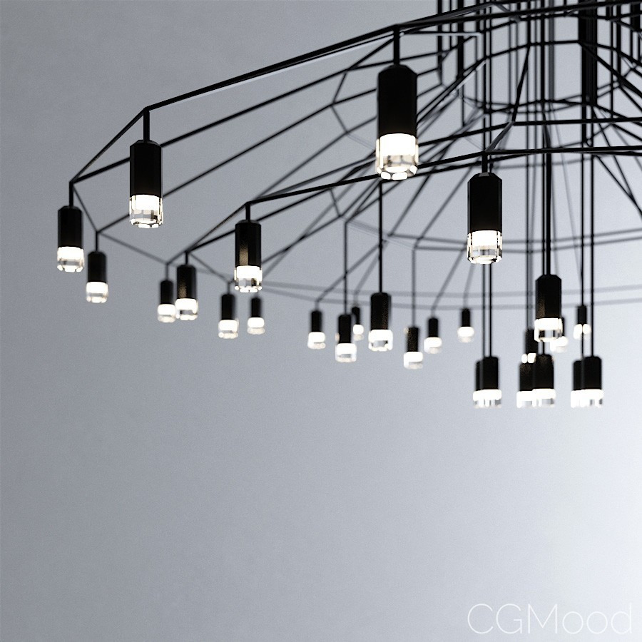 Suspension Wireflow Big 2 au design géométrique par Arik Levy x Vibia Suspension Wireflow Big 2 au design géométrique par Arik Levy x Vibia