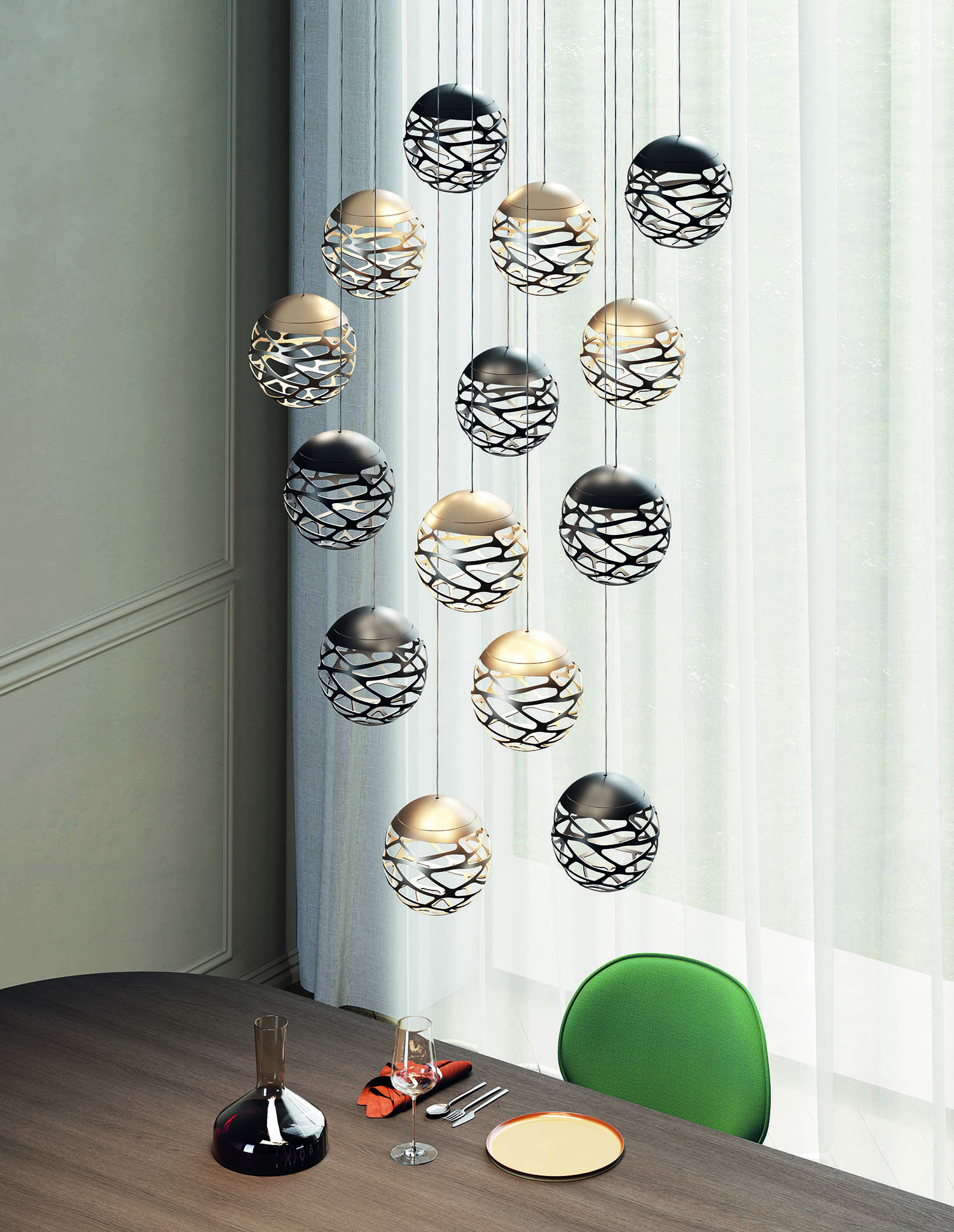 Suspension Kelly Cluster en métal par Andrea Tosetto x Lodes Suspension Kelly Cluster en métal par Andrea Tosetto x Lodes