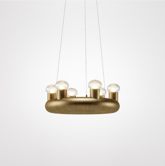 Suspension Kingdom rond en métal par Leo De Carlo x MM Lampadari