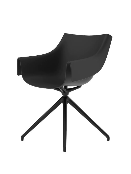 Chaise pivotante Manta avec pieds en aluminium au design contemporain par Eugeni Quitllet x Vondom