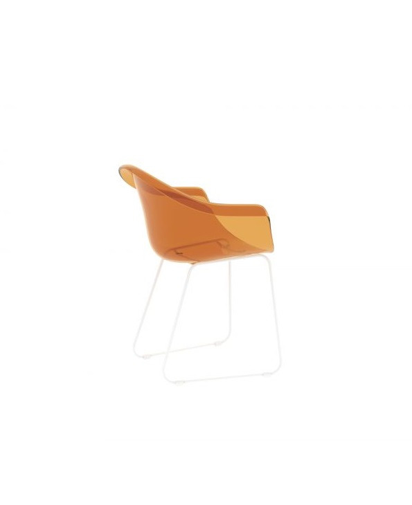 Chaise avec pieds en acier Incasso en polycarbonate translucide au design contemporain par Archirivolto Design x Vondom