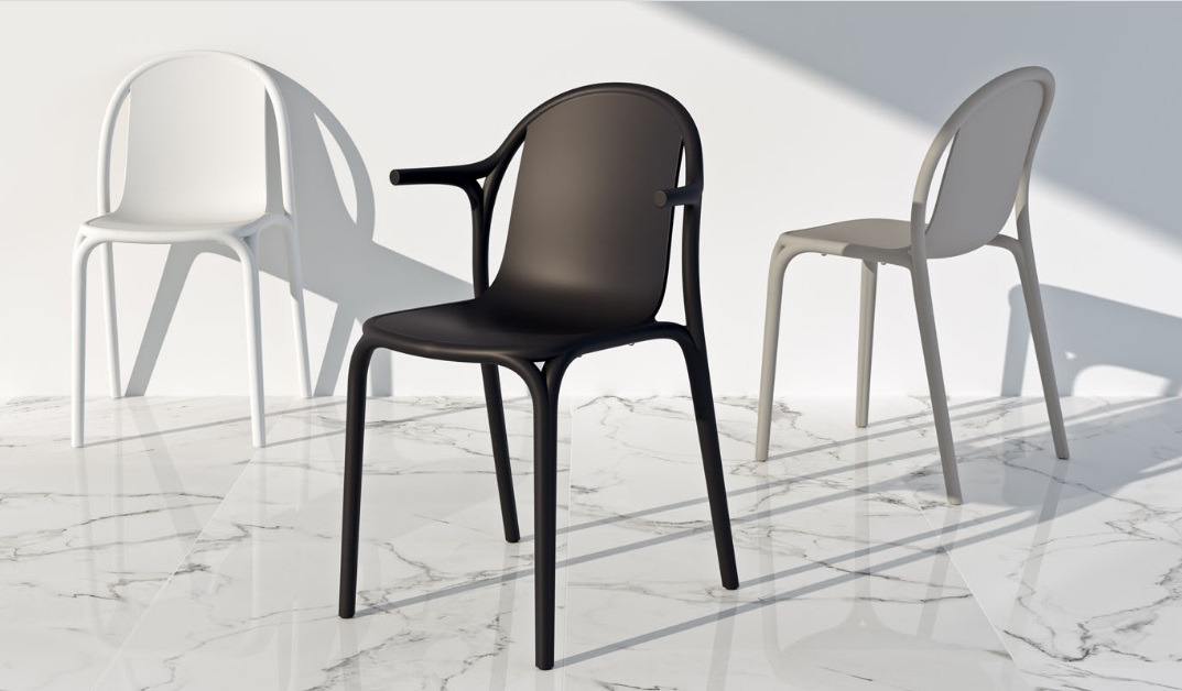 Chaise avec accoudoirs Brooklyn en polypropylène au design contemporain par Eugeni Quitllet x Vondom Chaise avec accoudoirs Brooklyn en polypropylène au design contemporain par Eugeni Quitllet x Vondom