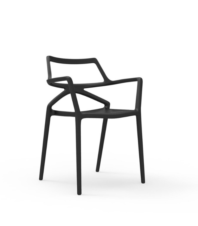 Chaise avec accoudoirs Delta en polypropylène au design contemporain par Jorge Pensi x Vondom