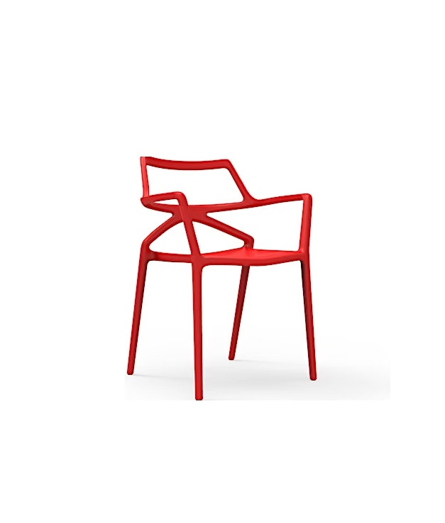 Chaise avec accoudoirs Delta en polypropylène au design contemporain par Jorge Pensi x Vondom Chaise avec accoudoirs Delta en polypropylène au design contemporain par Jorge Pensi x Vondom