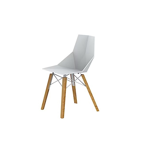 Chaise avec pieds en bois Faz en polypropylène au design contemporain par Ramón Esteve x Vondom