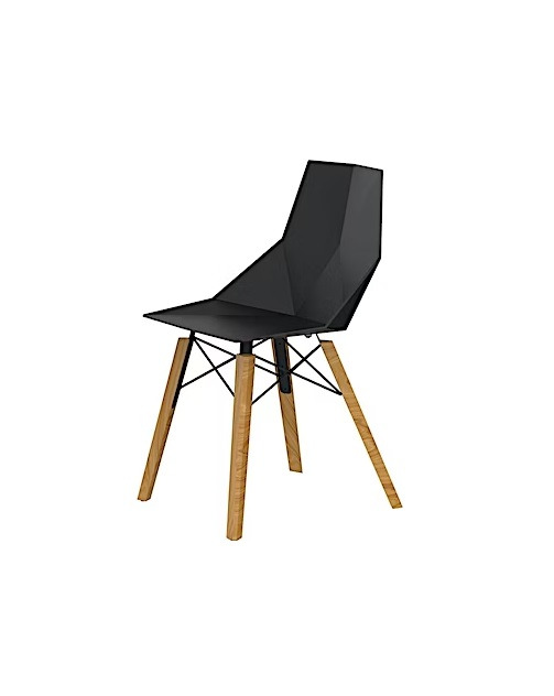 Chaise avec pieds en bois Faz en polypropylène au design contemporain par Ramón Esteve x Vondom