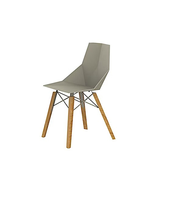 Chaise avec pieds en bois Faz en polypropylène au design contemporain par Ramón Esteve x Vondom