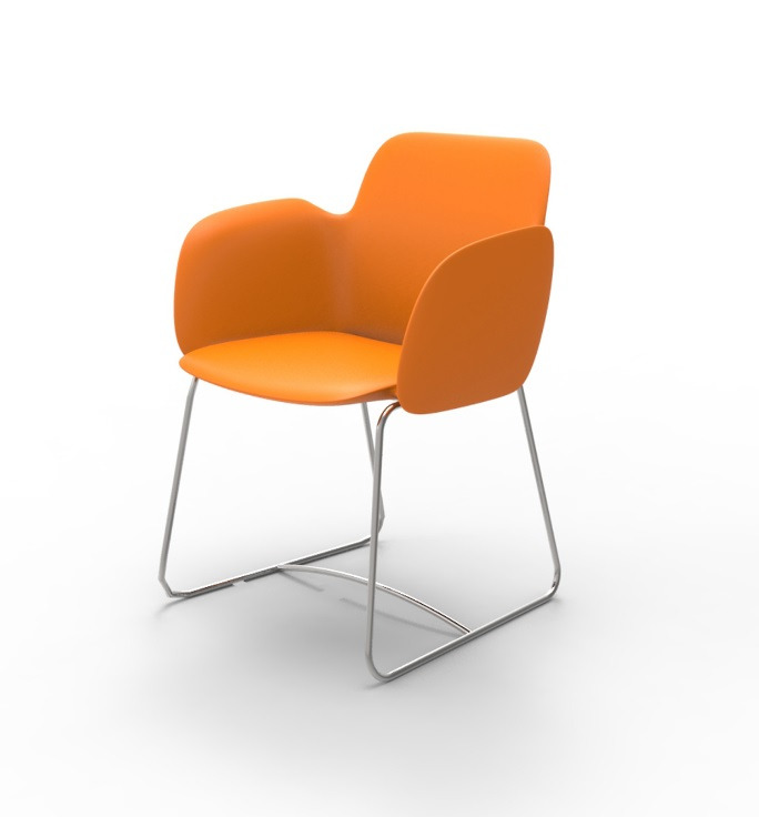 Chaise à accoudoirs Pezzettina pieds en Acier au design contemporain par Archirivolto Design x Vondom