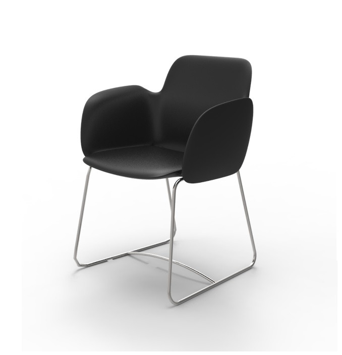 Chaise à accoudoirs Pezzettina pieds en Acier au design contemporain par Archirivolto Design x Vondom