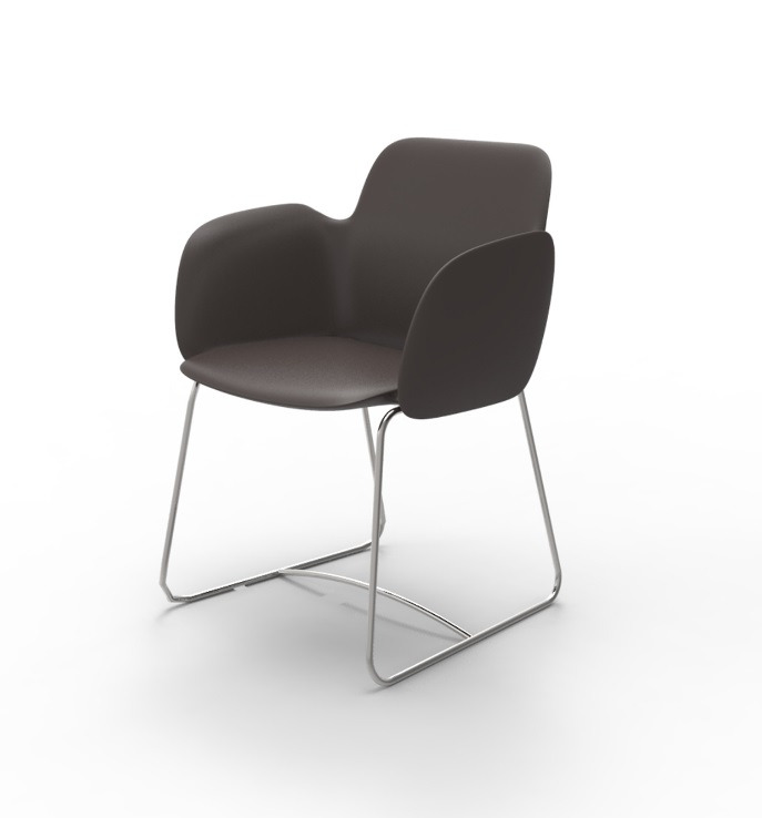 Chaise à accoudoirs Pezzettina pieds en Acier au design contemporain par Archirivolto Design x Vondom