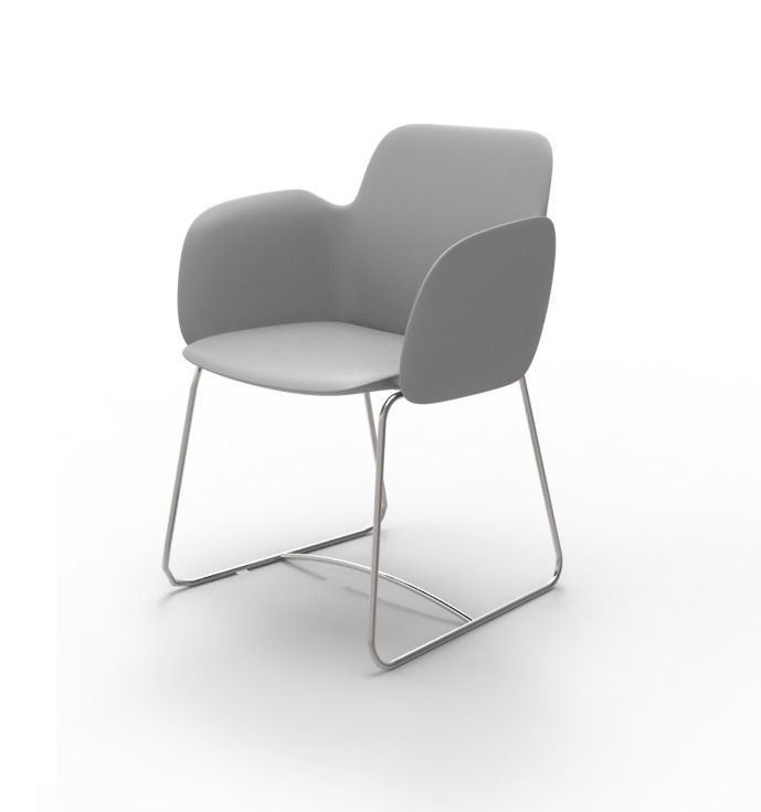 Chaise à accoudoirs Pezzettina pieds en Acier au design contemporain par Archirivolto Design x Vondom