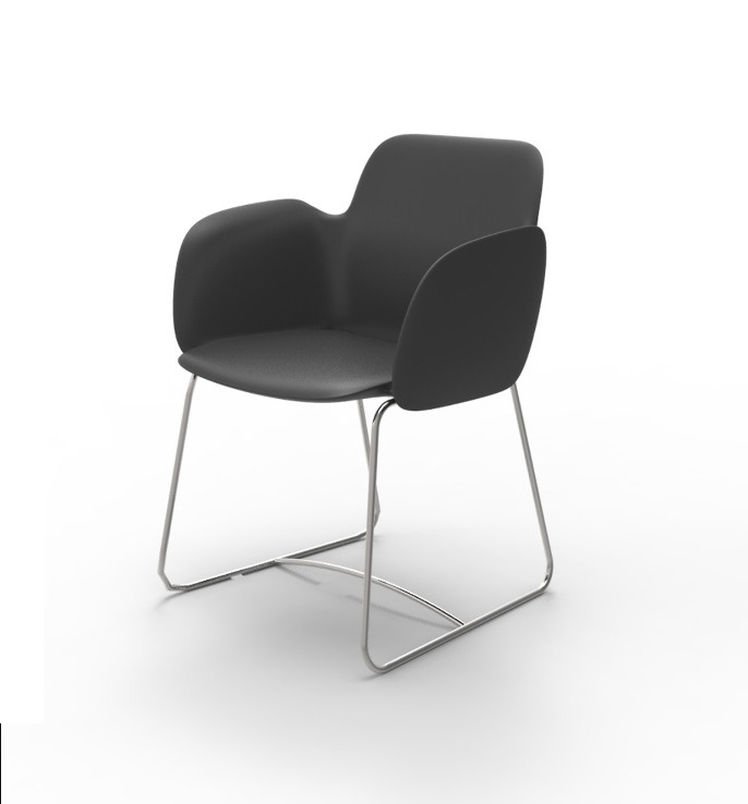 Chaise à accoudoirs Pezzettina pieds en Acier au design contemporain par Archirivolto Design x Vondom