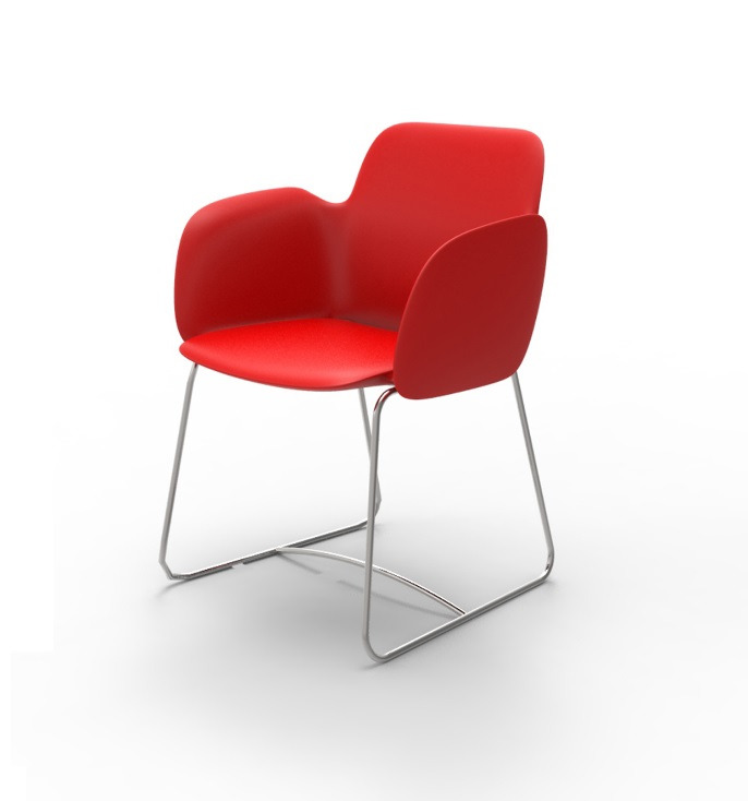 Chaise à accoudoirs Pezzettina pieds en Acier au design contemporain par Archirivolto Design x Vondom