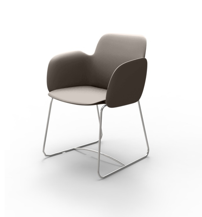 Chaise à accoudoirs Pezzettina pieds en Acier au design contemporain par Archirivolto Design x Vondom