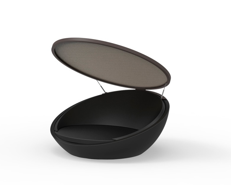 Chaise longue Ulm avec auvent en polyéthylène au design contemporain par Ramón Esteve x Vondom Chaise longue Ulm avec auvent en polyéthylène au design contemporain par Ramón Esteve x Vondom