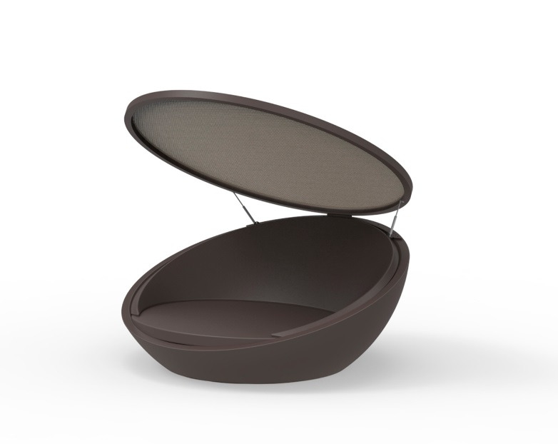 Chaise longue Ulm avec auvent en polyéthylène au design contemporain par Ramón Esteve x Vondom Chaise longue Ulm avec auvent en polyéthylène au design contemporain par Ramón Esteve x Vondom