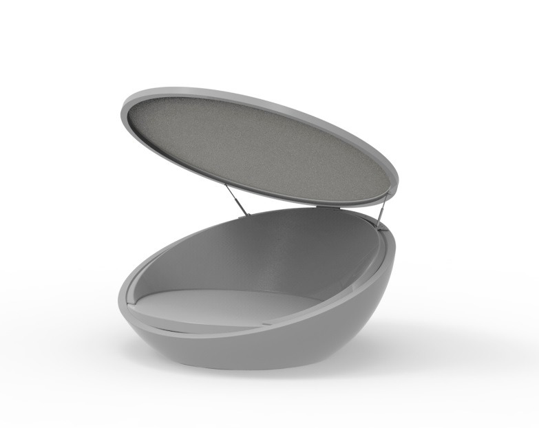 Chaise longue Ulm avec auvent en polyéthylène au design contemporain par Ramón Esteve x Vondom Chaise longue Ulm avec auvent en polyéthylène au design contemporain par Ramón Esteve x Vondom