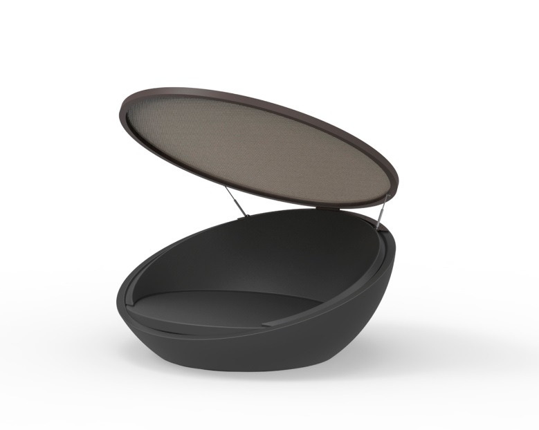 Chaise longue Ulm avec auvent en polyéthylène au design contemporain par Ramón Esteve x Vondom Chaise longue Ulm avec auvent en polyéthylène au design contemporain par Ramón Esteve x Vondom