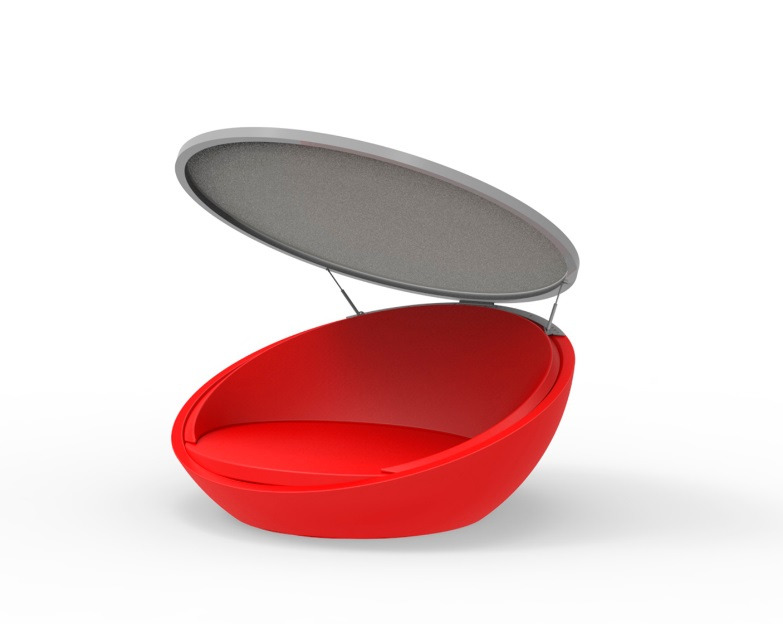 Chaise longue Ulm avec auvent en polyéthylène au design contemporain par Ramón Esteve x Vondom Chaise longue Ulm avec auvent en polyéthylène au design contemporain par Ramón Esteve x Vondom