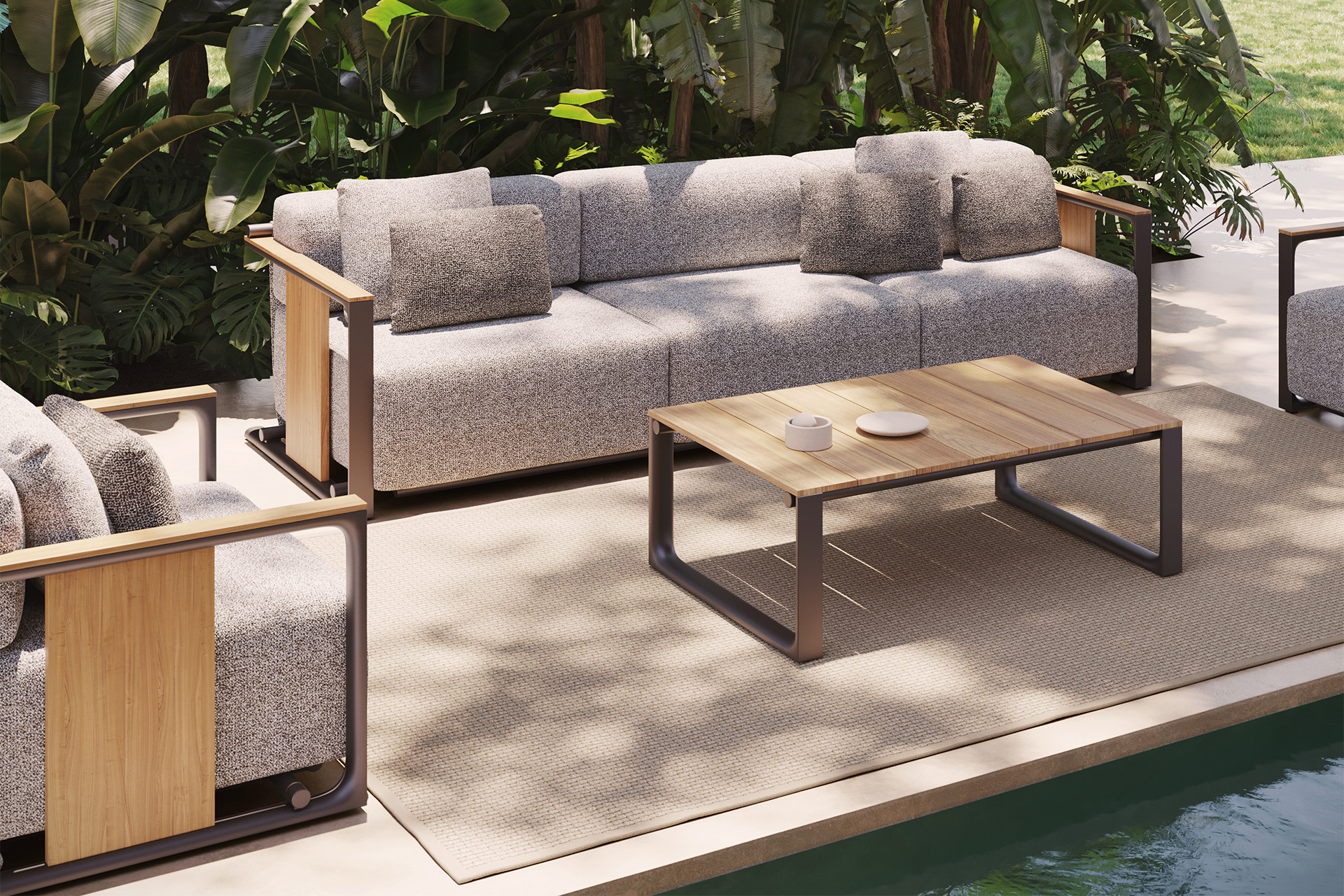 Canapé Tulum en aluminium et bois au design contemporain par Eugeni Quitllet x Vondom Canapé Tulum en aluminium et bois au design contemporain par Eugeni Quitllet x Vondom