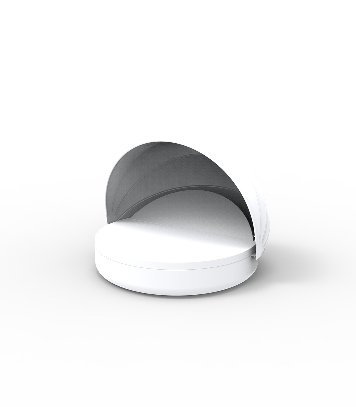 Lit de jardin Ulm avec dossier inclinable et auvent pliant au design contemporain par Ramón Esteve x Vondom