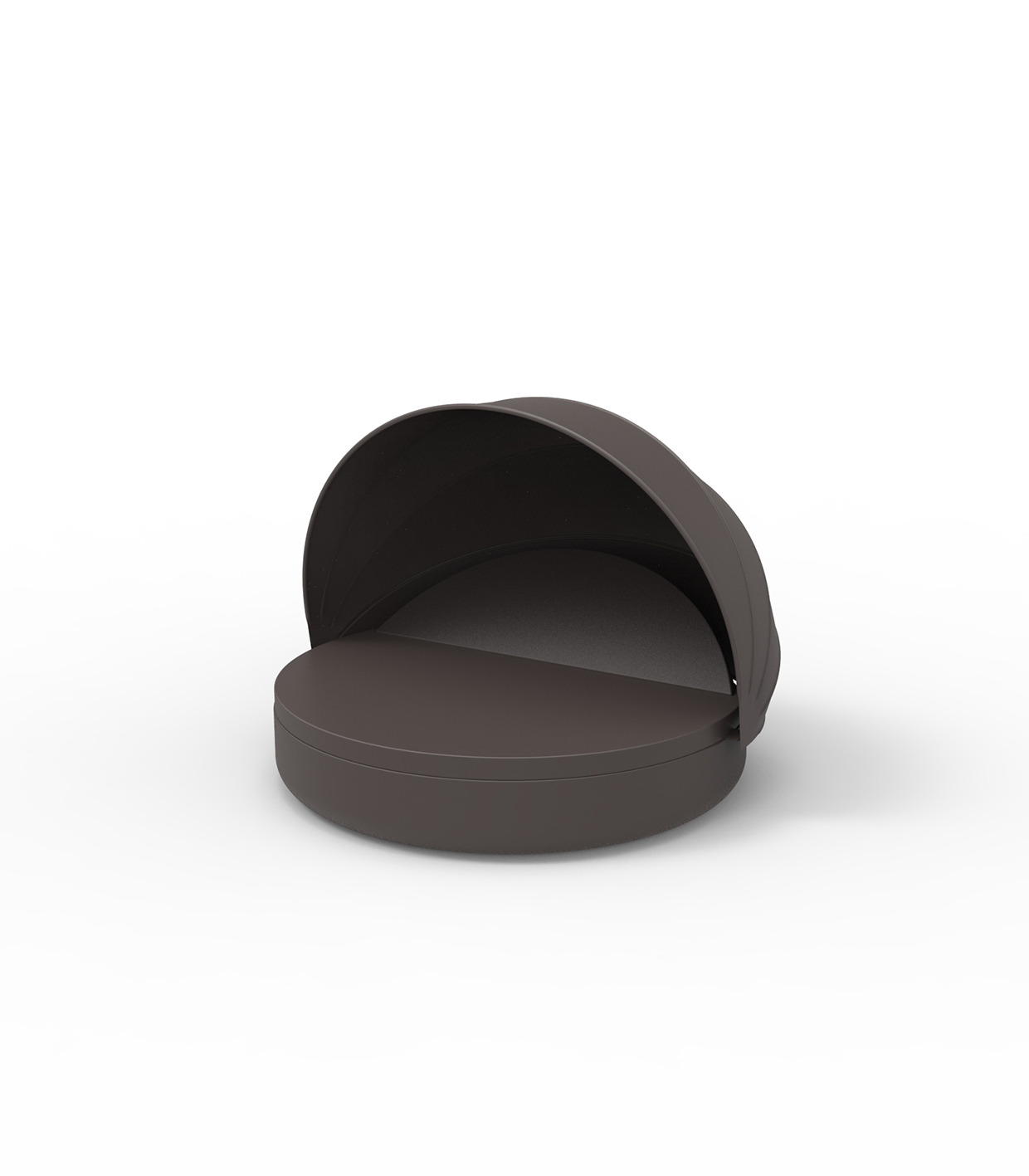 Lit de jardin Ulm avec dossier inclinable et auvent pliant au design contemporain par Ramón Esteve x Vondom Lit de jardin Ulm avec dossier inclinable et auvent pliant au design contemporain par Ramón Esteve x Vondom
