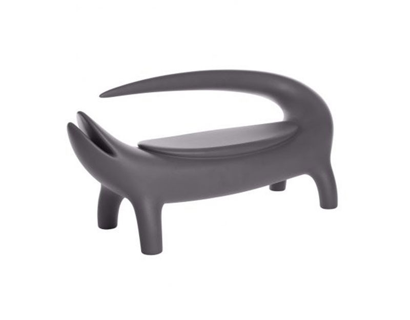 Canapé d'extérieur Big Kroko en bioplastique par Marcantonio x SLIDE Studio Canapé Big Kroko gris éléphant