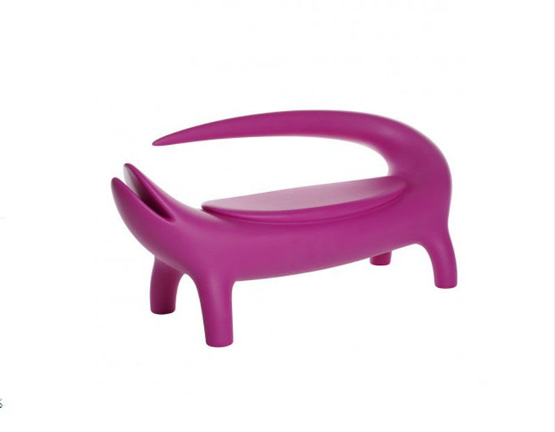 Canapé d'extérieur Big Kroko en bioplastique par Marcantonio x SLIDE Studio Canapé Big Kroko rose fuschia
